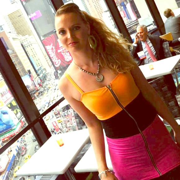 DIVIDED by HM zip up dress(neon pink/orange) 6 - Picture 3 of 8